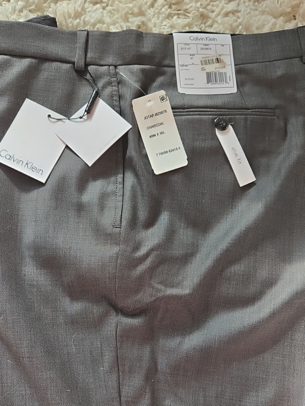 Calvin Klein Gray Slim Dress Pants
